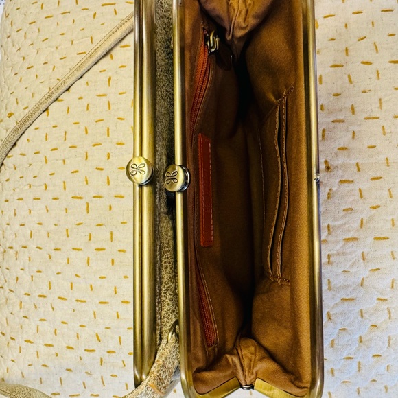 Lovely soft calfskin leather burnished gold over cream small purse. Like new. - Picture 5 of 14